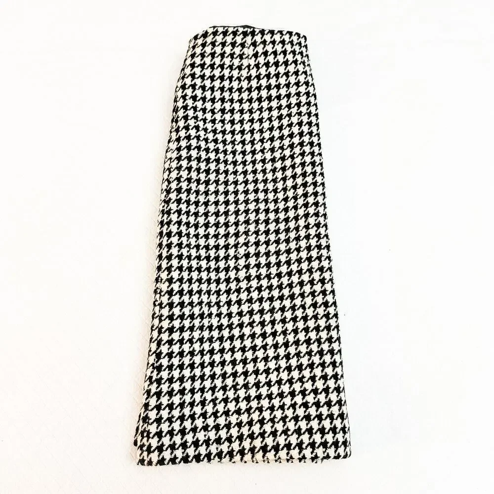J. Crew Houndstooth Woven Classic Pencil Skirt Wool Size 6 Vintage